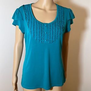 Green top shirt ruffles size L